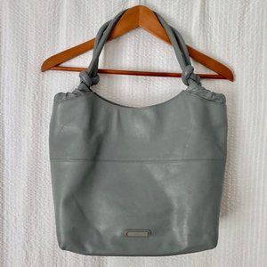 BR Gray Leather Tote Bag
